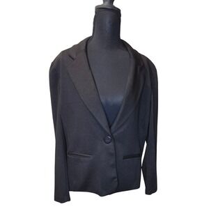 ELEMENTZ Petite Black Single Button Blazer Jacket PXL Business Casual Office